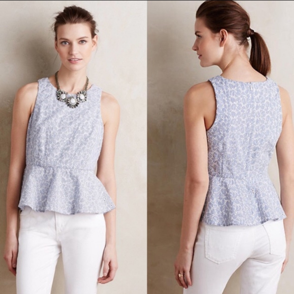 HD in Paris Anthro Pia Peplum Sleeveless Top